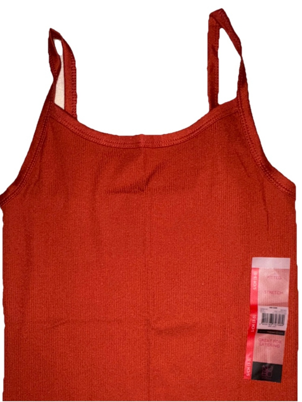 No Boundaries Rust Red Ribbed Tank Top